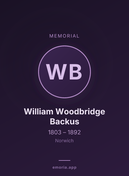 Memorial portrait of William Woodbridge Backus