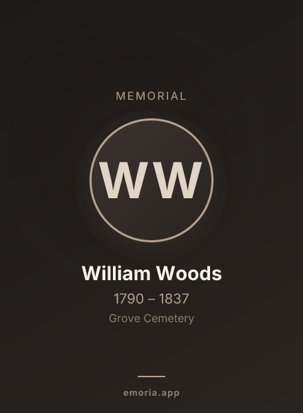 Memorial portrait of William Woods