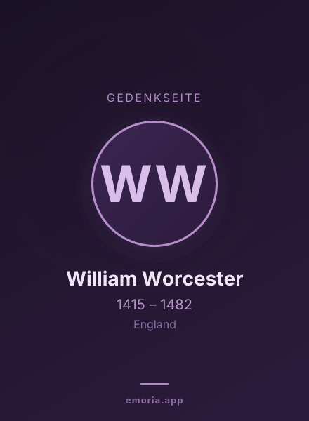 Gedenkportrait von William Worcester