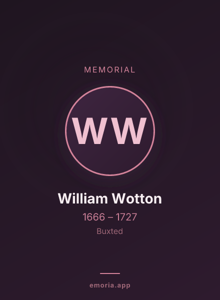 Memorial portrait of William Wotton