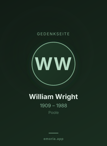 Gedenkportrait von William Wright