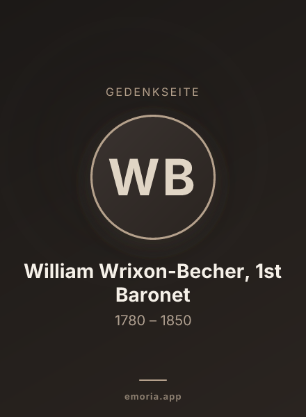 Gedenkportrait von William Wrixon-Becher, 1st Baronet