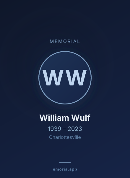 Memorial portrait of William Wulf