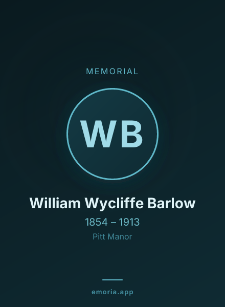 Memorial portrait of William Wycliffe Barlow