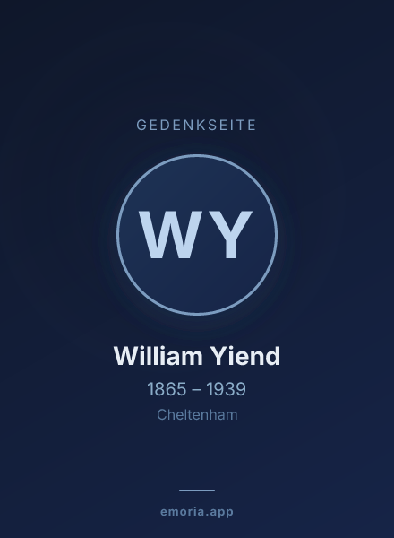 Gedenkportrait von William Yiend