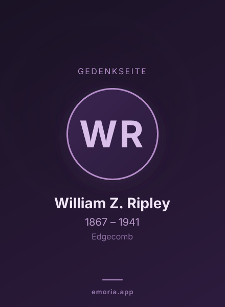 Gedenkportrait von William Z. Ripley