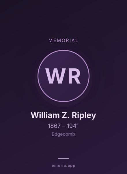 Memorial portrait of William Z. Ripley