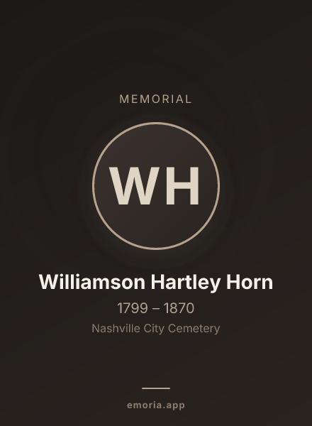 Memorial portrait of Williamson Hartley Horn