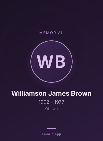 Memorial portrait of Williamson James Brown