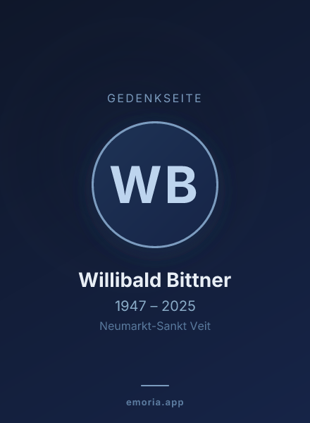 Gedenkportrait von Willibald Bittner