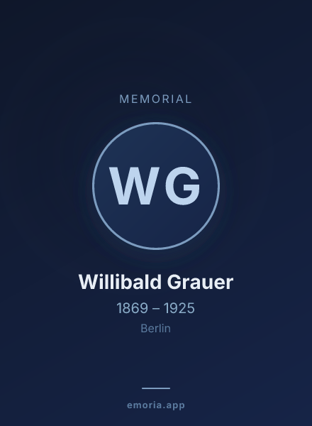 Memorial portrait of Willibald Grauer