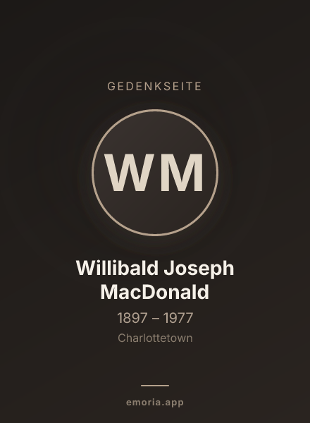 Gedenkportrait von Willibald Joseph MacDonald