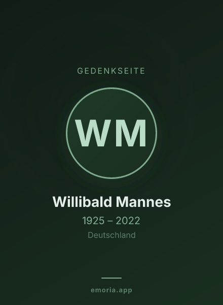 Gedenkportrait von Willibald Mannes