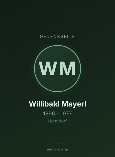 Gedenkportrait von Willibald Mayerl