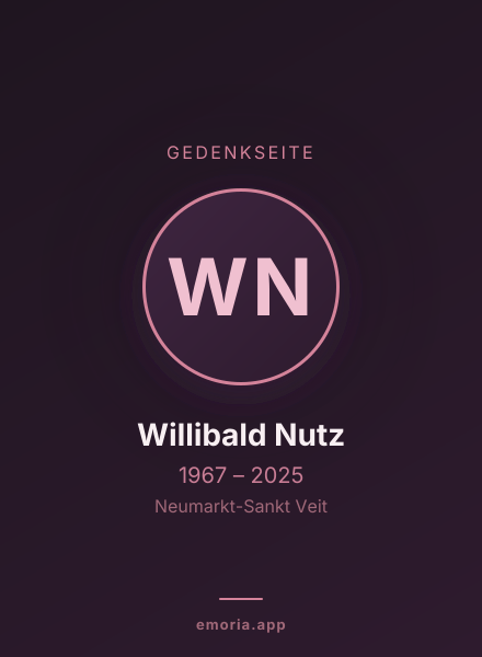Gedenkportrait von Willibald Nutz