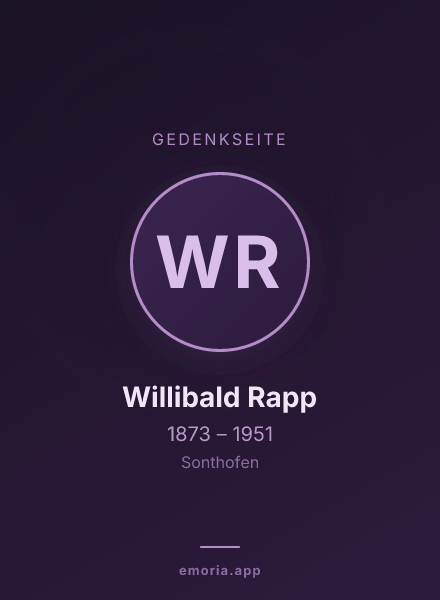 Gedenkportrait von Willibald Rapp