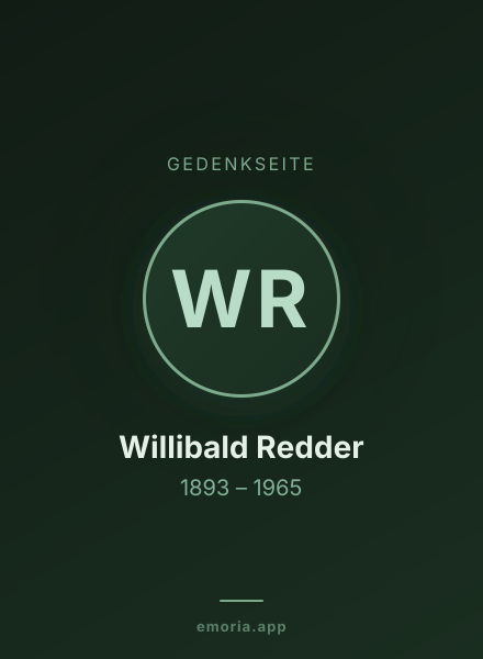 Gedenkportrait von Willibald Redder