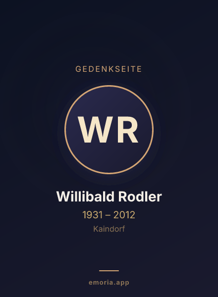 Gedenkportrait von Willibald Rodler