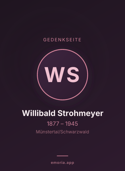 Gedenkportrait von Willibald Strohmeyer