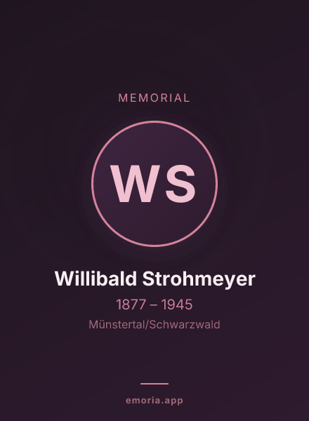 Memorial portrait of Willibald Strohmeyer