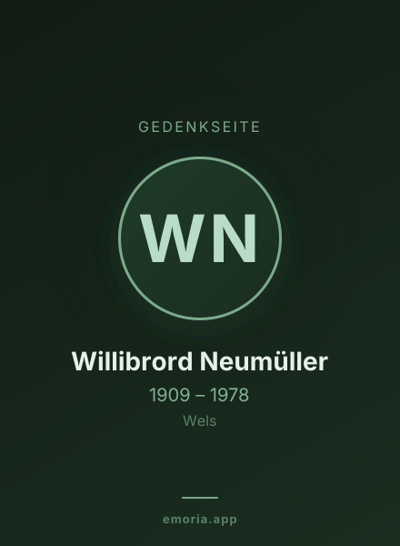 Gedenkportrait von Willibrord Neumüller