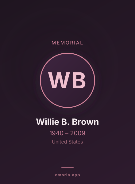 Memorial portrait of Willie B. Brown
