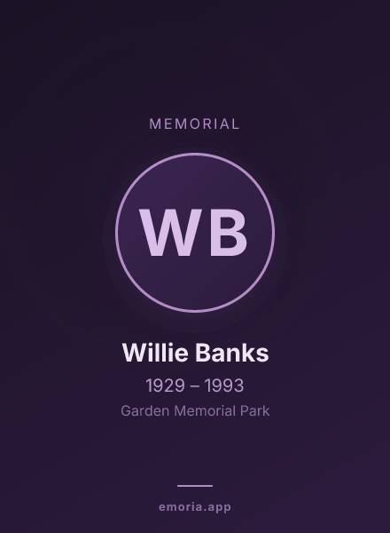 Memorial portrait of Willie Banks