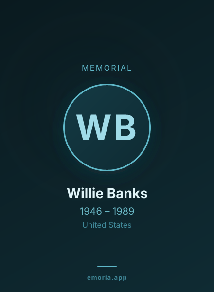 Memorial portrait of Willie Banks