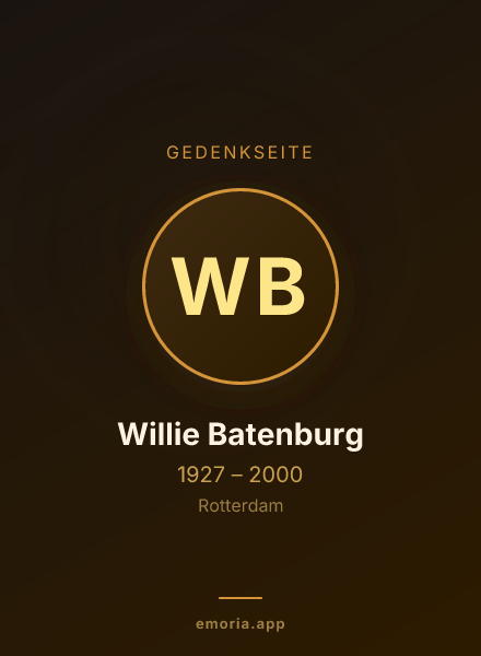 Gedenkportrait von Willie Batenburg