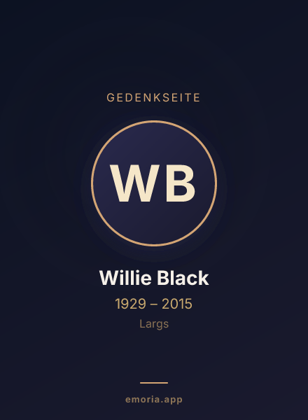 Gedenkportrait von Willie Black