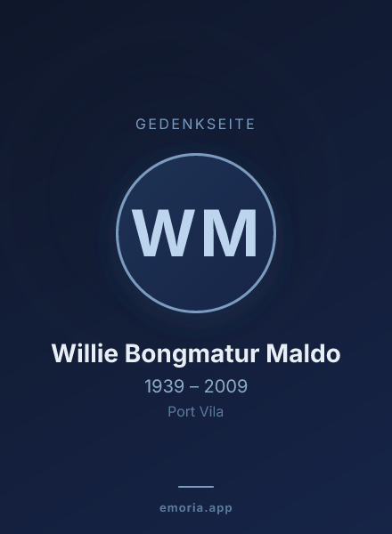 Gedenkportrait von Willie Bongmatur Maldo