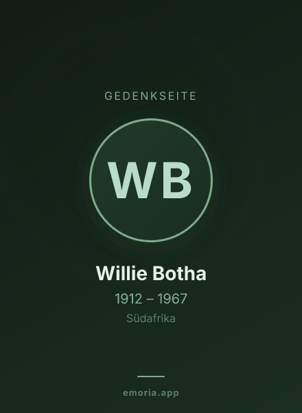Gedenkportrait von Willie Botha