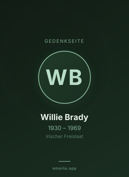 Gedenkportrait von Willie Brady