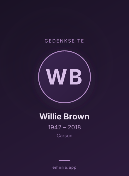 Gedenkportrait von Willie Brown