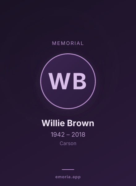 Memorial portrait of Willie Brown