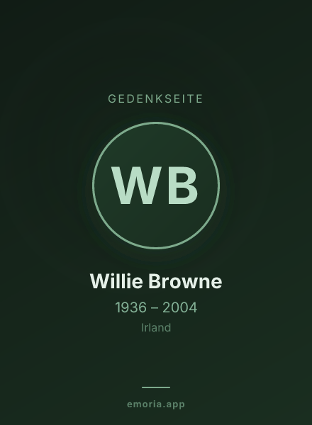 Gedenkportrait von Willie Browne