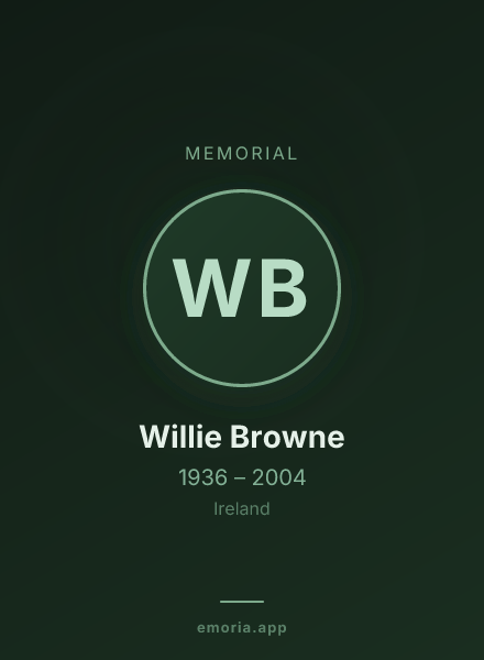 Memorial portrait of Willie Browne