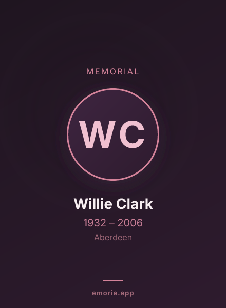 Memorial portrait of Willie Clark