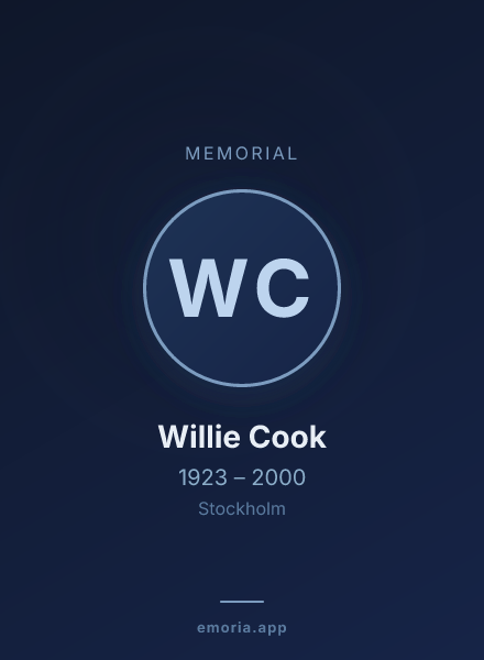 Memorial portrait of Willie Cook