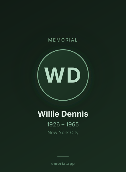 Memorial portrait of Willie Dennis