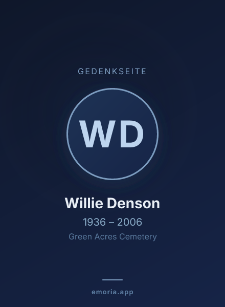 Gedenkportrait von Willie Denson