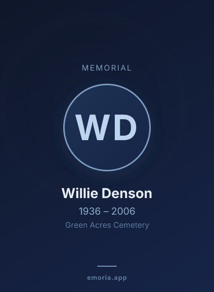 Memorial portrait of Willie Denson