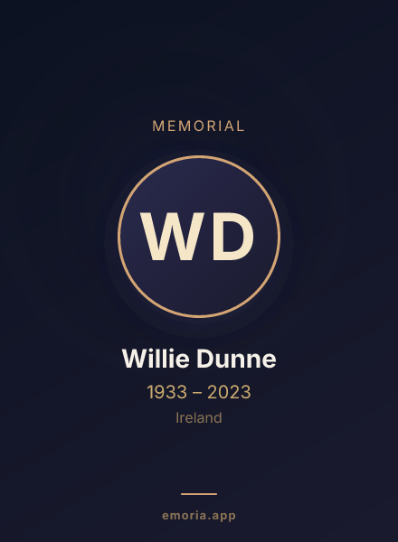 Memorial portrait of Willie Dunne
