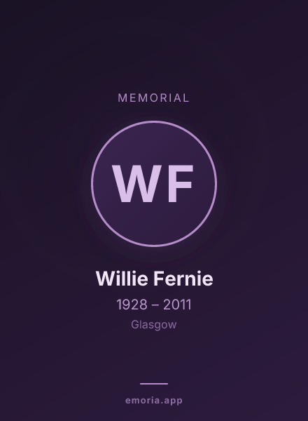 Memorial portrait of Willie Fernie