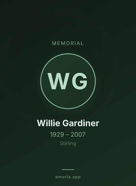 Memorial portrait of Willie Gardiner