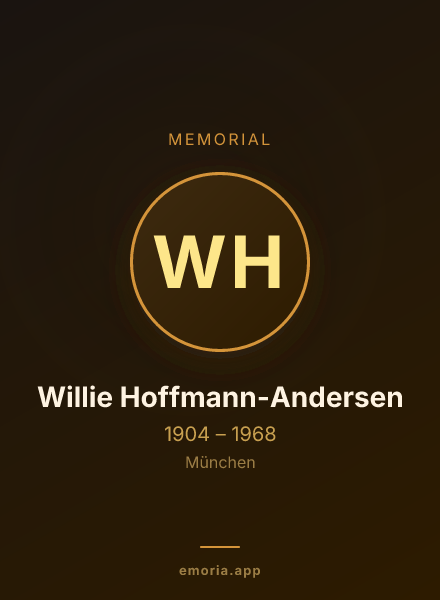 Memorial portrait of Willie Hoffmann-Andersen