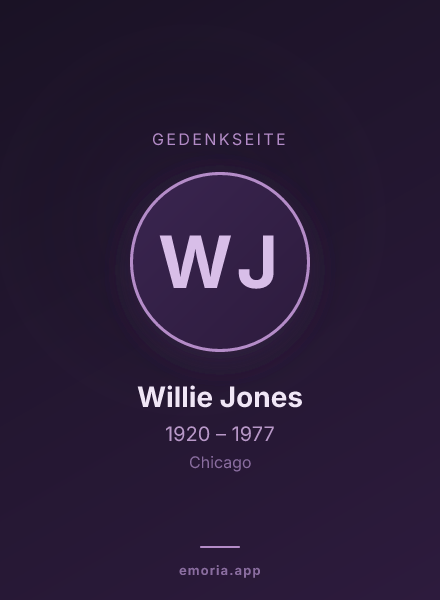 Gedenkportrait von Willie Jones