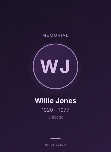 Memorial portrait of Willie Jones