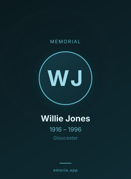 Memorial portrait of Willie Jones