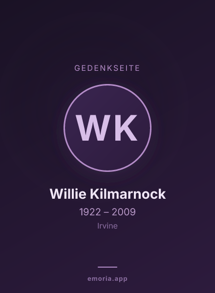 Gedenkportrait von Willie Kilmarnock